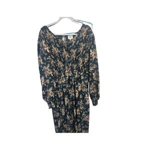 Hayden Orange Bishop Sleeve Midi Dress for Work